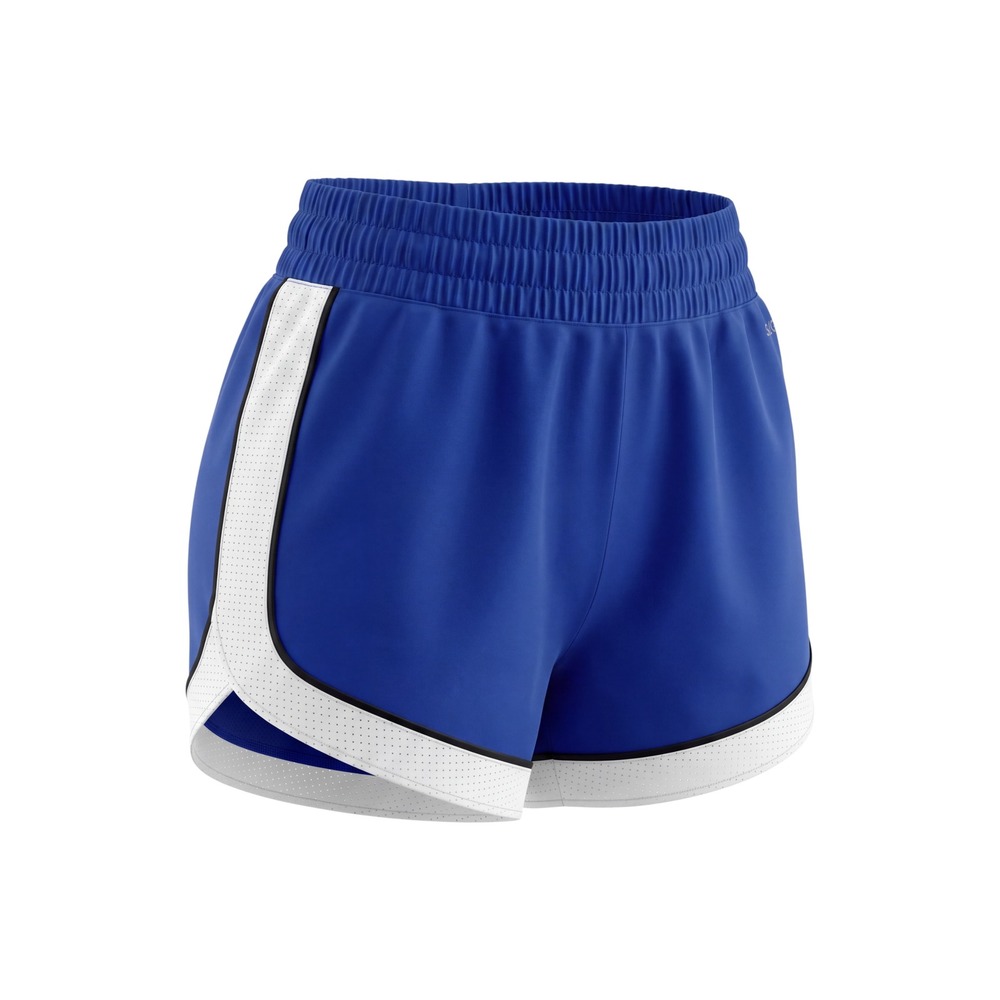 DSG Running Shorts Women XS Blue Excellent Smocked‎ Waist Mesh Trim Activewear
